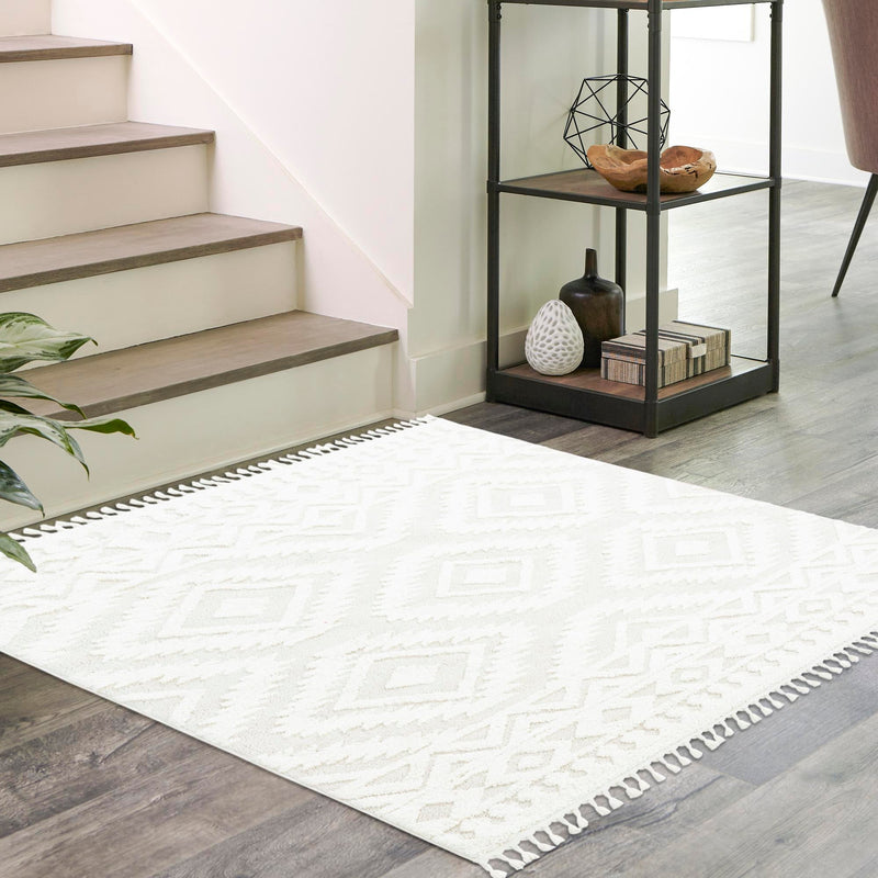 Sahara Chic Collection Area Rug - Fez Square Ivory lifestyle 226