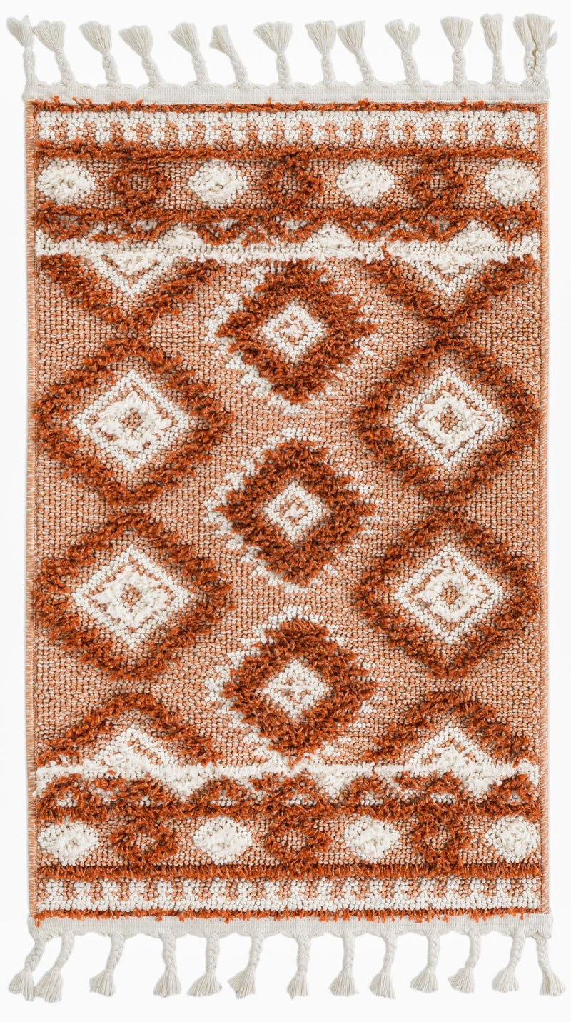 Sahara Chic Collection Area Rug - Fez Rectangle Rust Red lifestyle 2