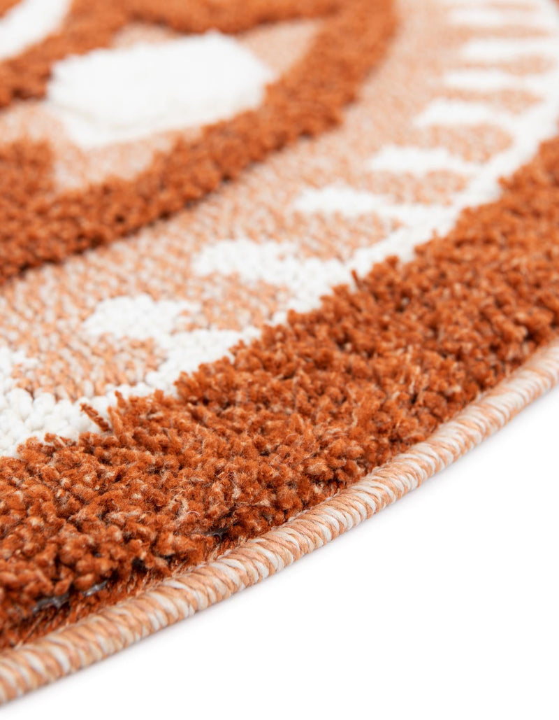 Sahara Chic Collection Area Rug - Fez Round Rust Red lifestyle 134