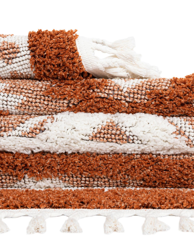 Sahara Chic Collection Area Rug - Fez Rectangle Rust Red lifestyle 62