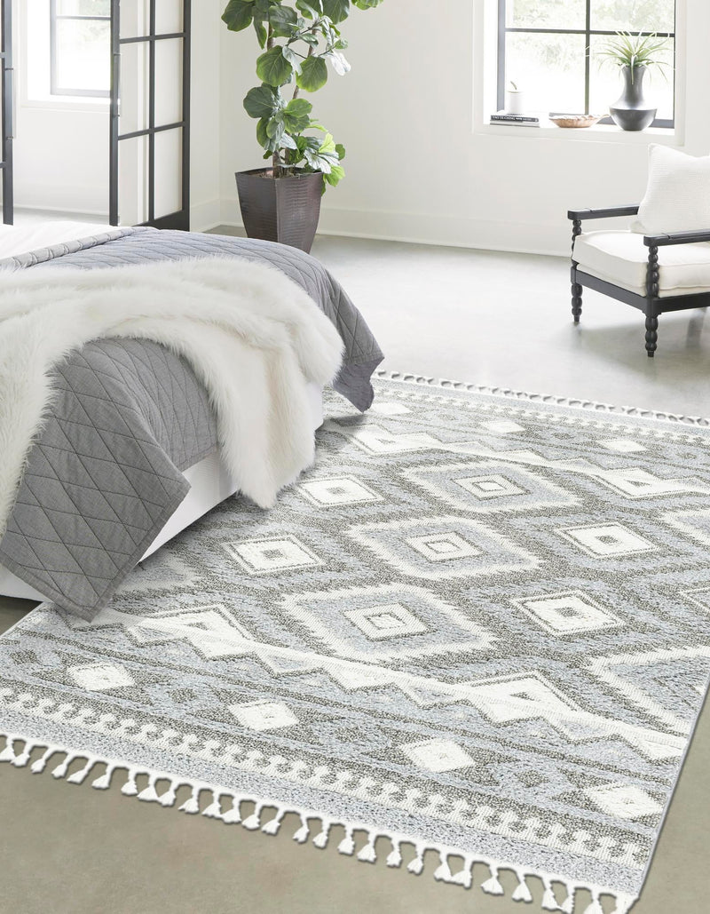 Sahara Chic Collection Area Rug - Fez Rectangle Gray lifestyle 8