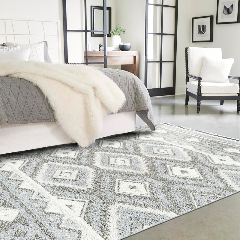 Sahara Chic Collection Area Rug - Fez Rectangle Gray lifestyle 73