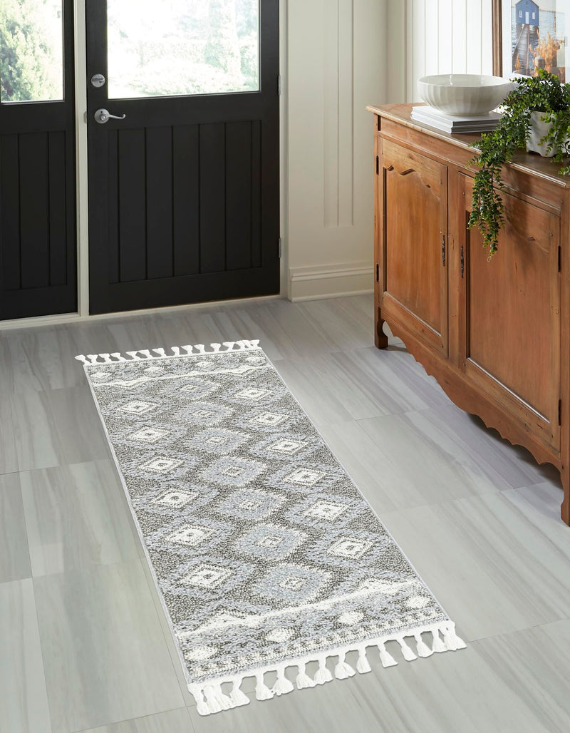 Sahara Chic Collection Area Rug - Fez Runner Gray lifestyle 96