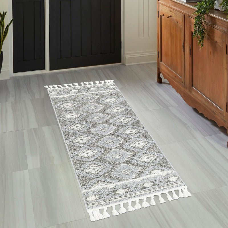 Sahara Chic Collection Area Rug - Fez Runner Gray lifestyle 160