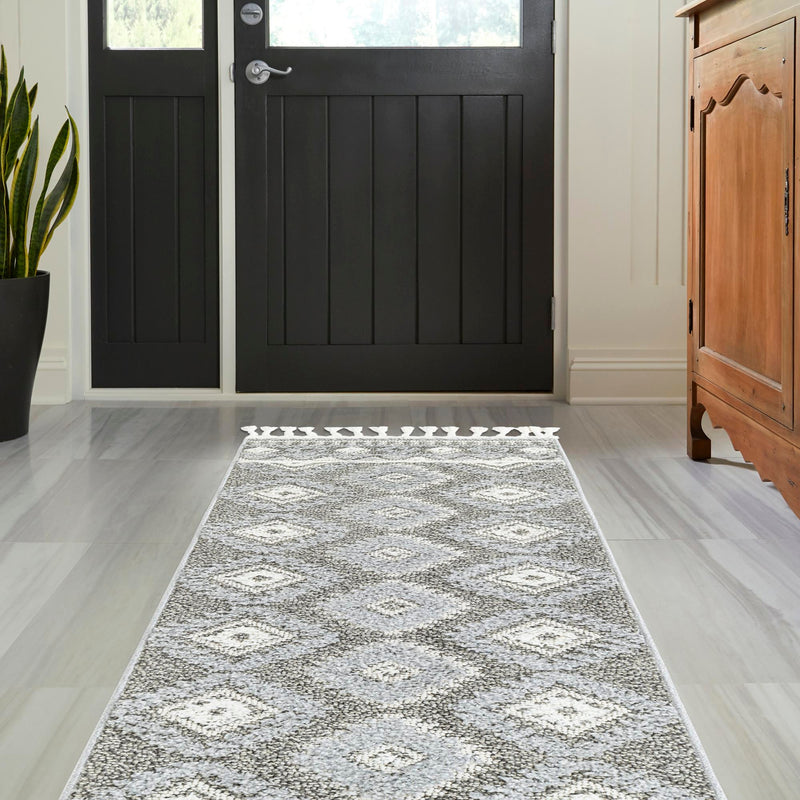 Sahara Chic Collection Area Rug - Fez Runner Gray lifestyle 171