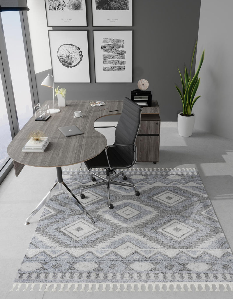 Sahara Chic Collection Area Rug - Fez Square Gray lifestyle 128