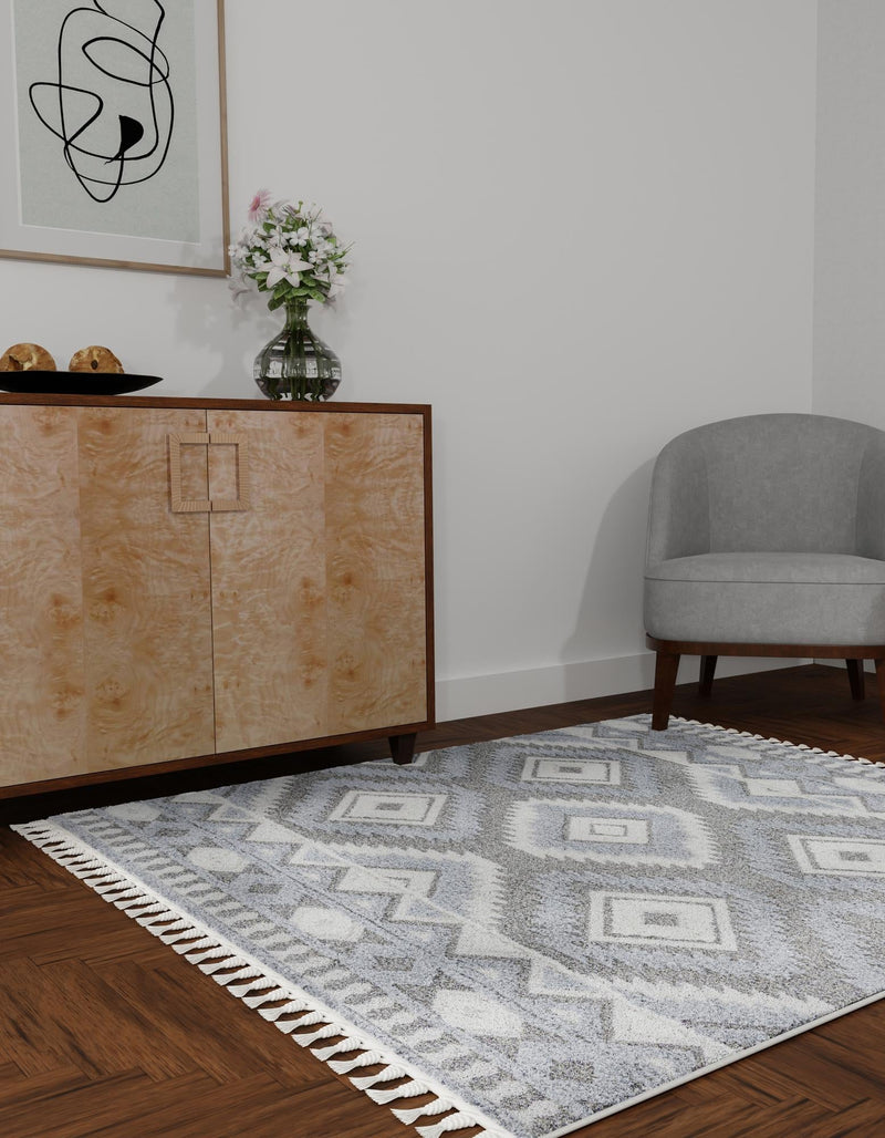 Sahara Chic Collection Area Rug - Fez Square Gray lifestyle 134