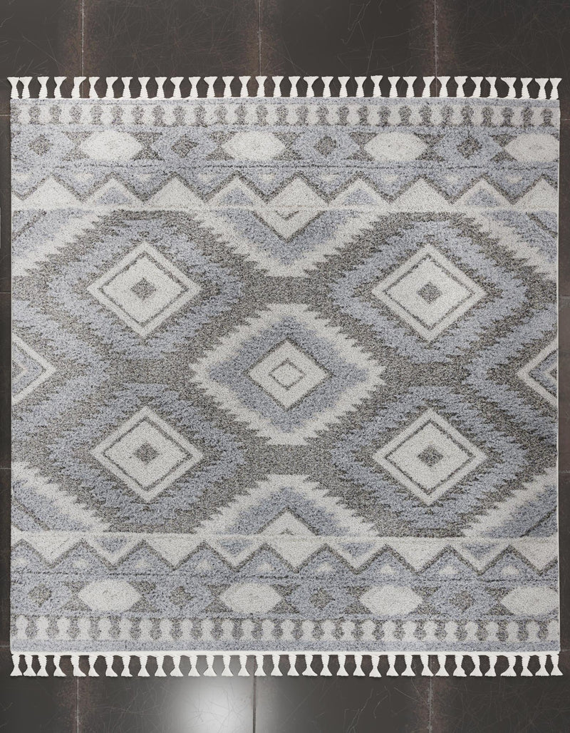 Sahara Chic Collection Area Rug - Fez Square Gray lifestyle 151