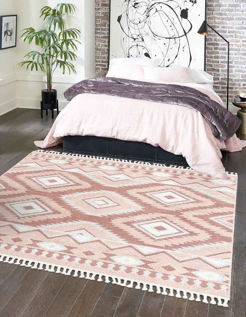 Sahara Chic Collection Area Rug - Fez Square Pink lifestyle 98