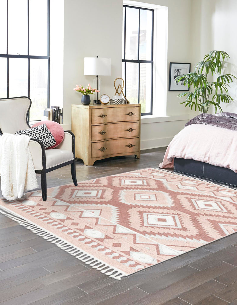 Sahara Chic Collection Area Rug - Fez Square Pink lifestyle 112