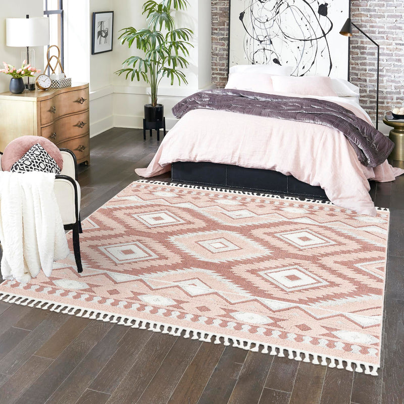 Sahara Chic Collection Area Rug - Fez Square Pink lifestyle 161