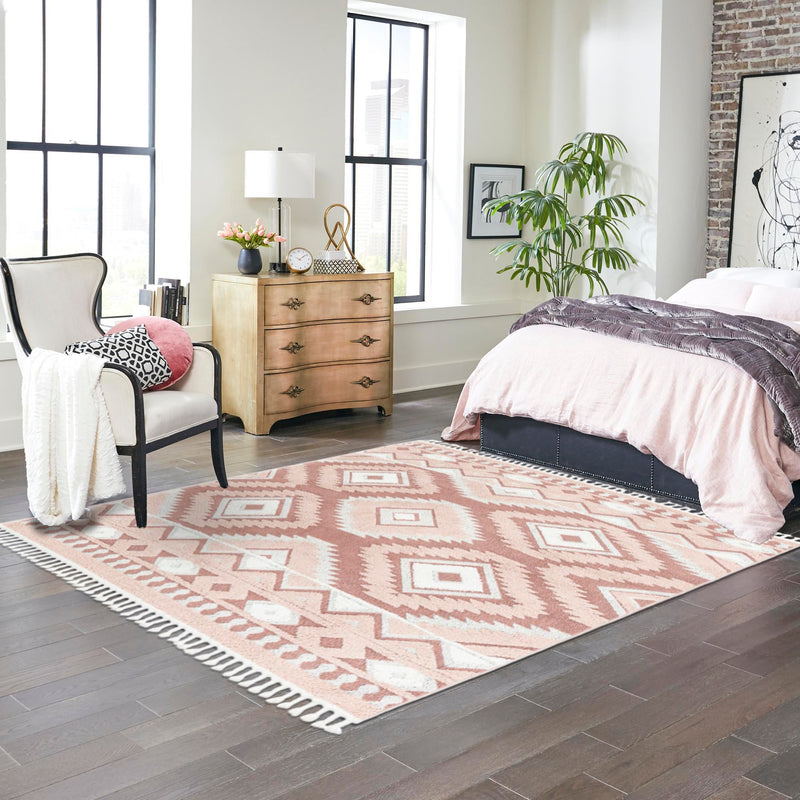 Sahara Chic Collection Area Rug - Fez Square Pink lifestyle 172