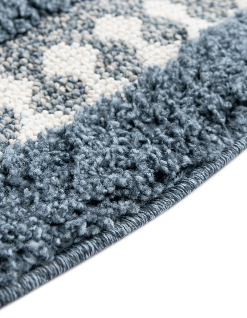 Sahara Chic Collection Area Rug - Fez Round Blue lifestyle 142