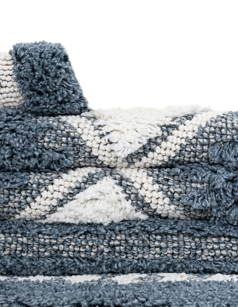 Sahara Chic Collection Area Rug - Fez Round Blue lifestyle 150