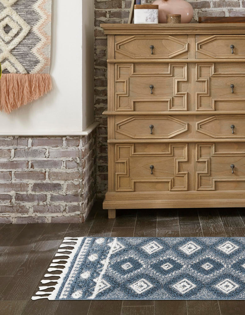 Sahara Chic Collection Area Rug - Fez Runner Blue lifestyle 95