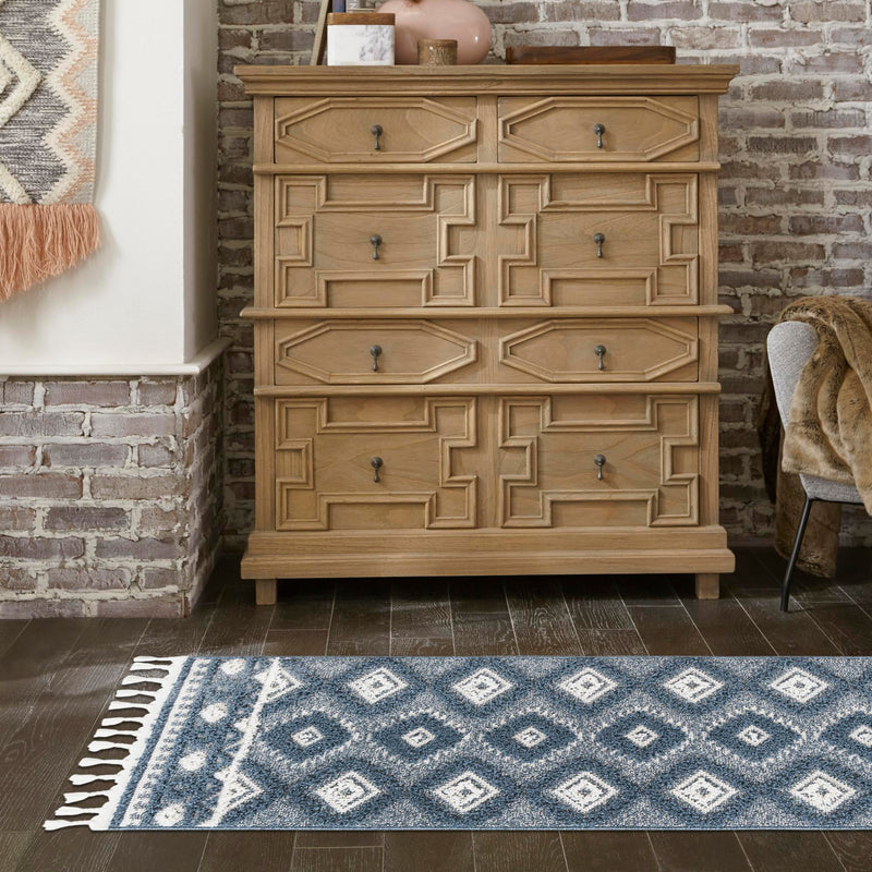 Sahara Chic Collection Area Rug - Fez Runner Blue lifestyle 220