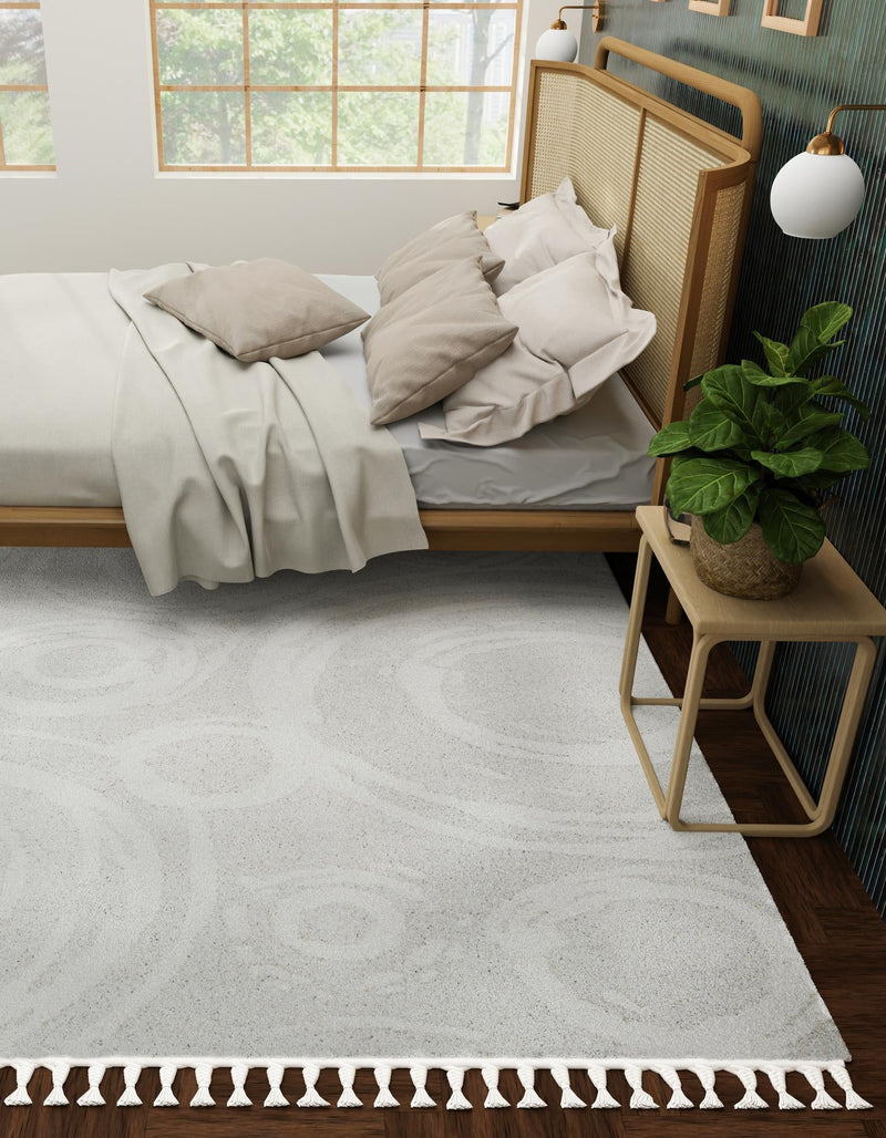 Sahara Chic Collection Area Rug - Nubia Square Ivory lifestyle 61