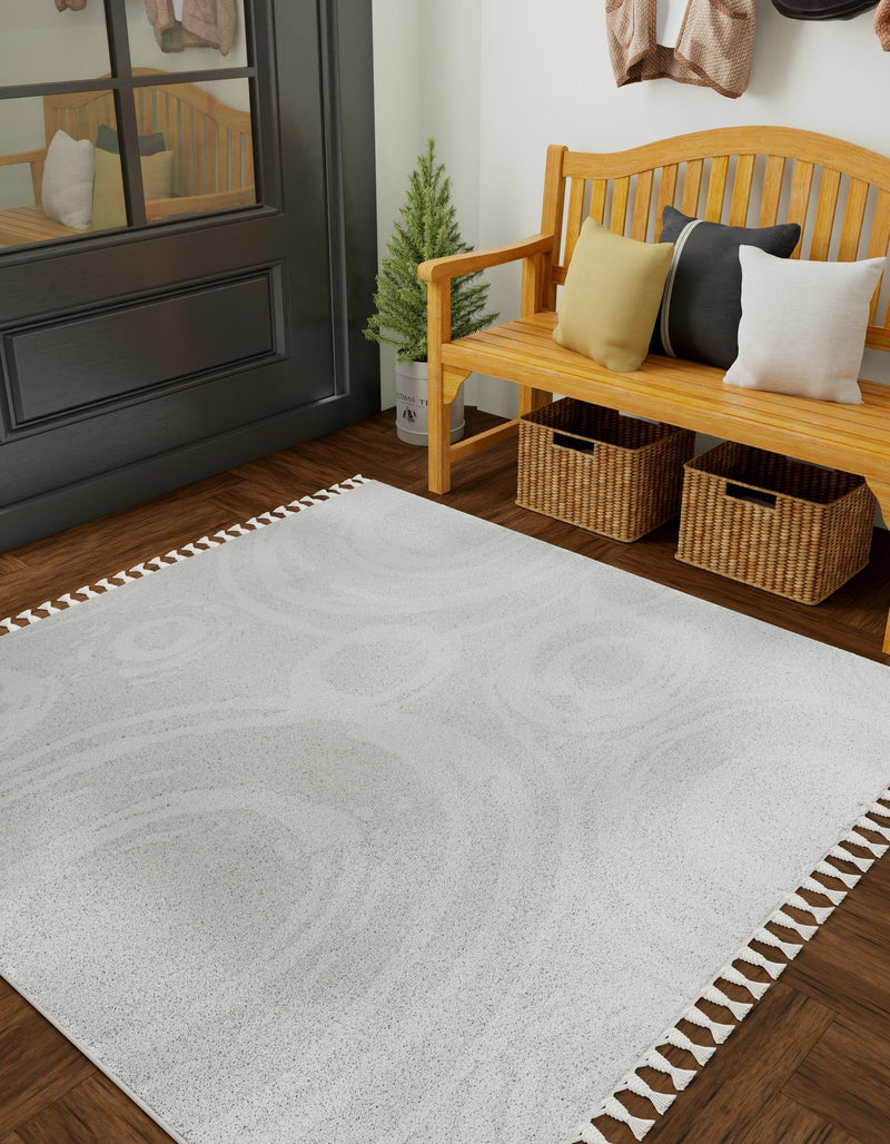 Sahara Chic Collection Area Rug - Nubia Square Ivory lifestyle 68