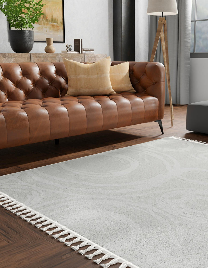 Sahara Chic Collection Area Rug - Nubia Square Ivory lifestyle 70