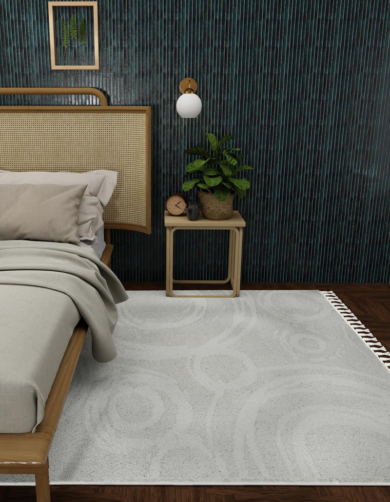 Sahara Chic Collection Area Rug - Nubia Square Ivory lifestyle 71