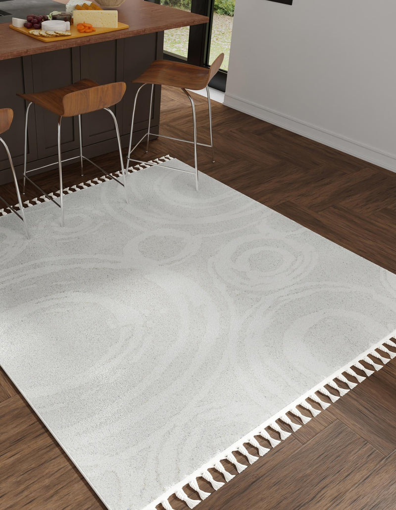 Sahara Chic Collection Area Rug - Nubia Square Ivory lifestyle 72