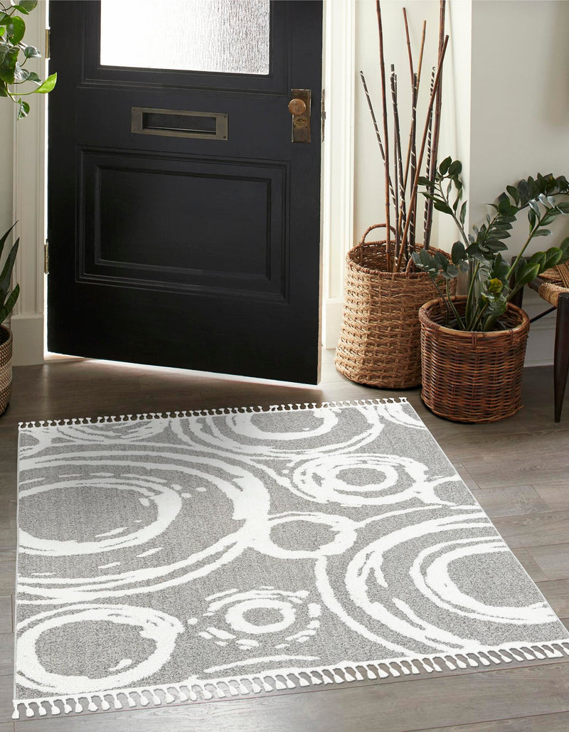 Sahara Chic Collection Area Rug - Nubia Square Gray lifestyle 52