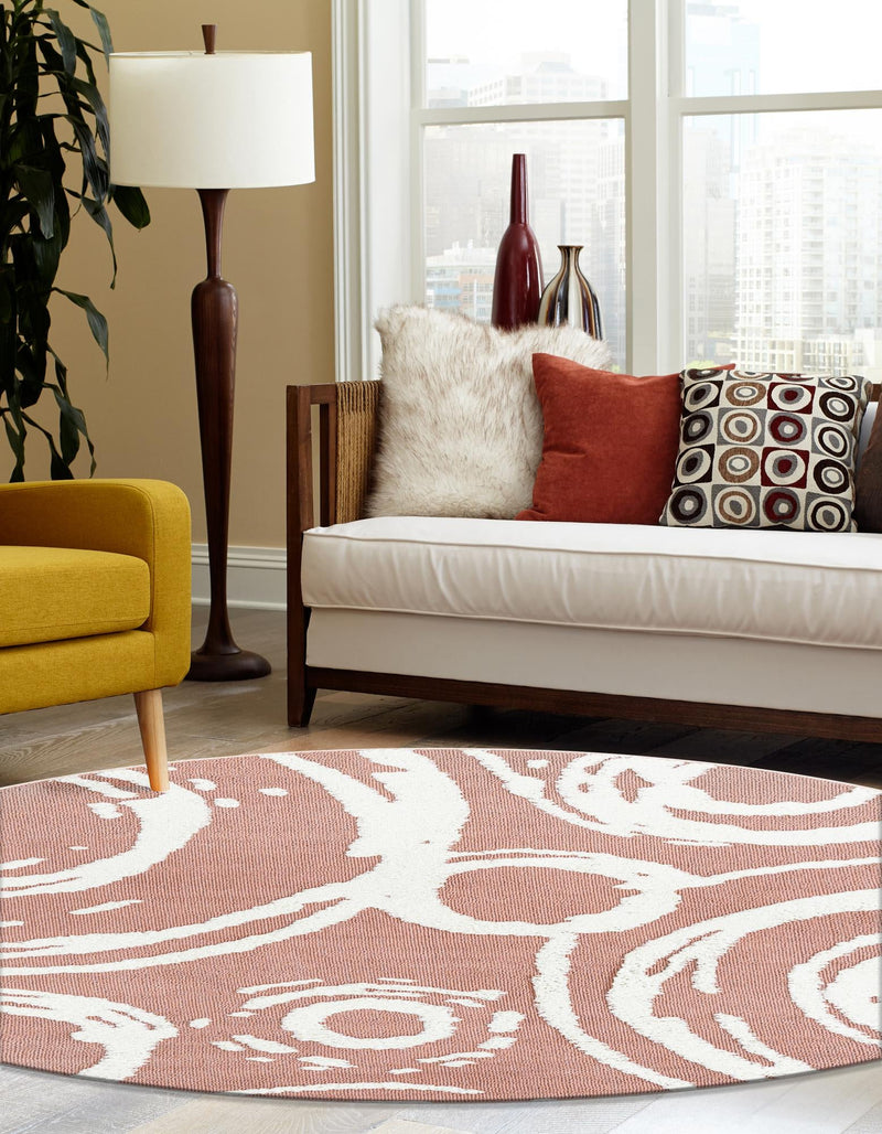 Sahara Chic Collection Area Rug - Nubia Round Pink lifestyle 41