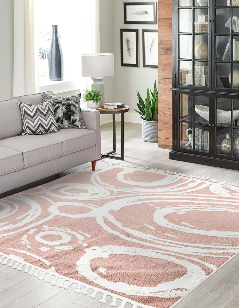 Sahara Chic Collection Area Rug - Nubia Square Pink lifestyle 65