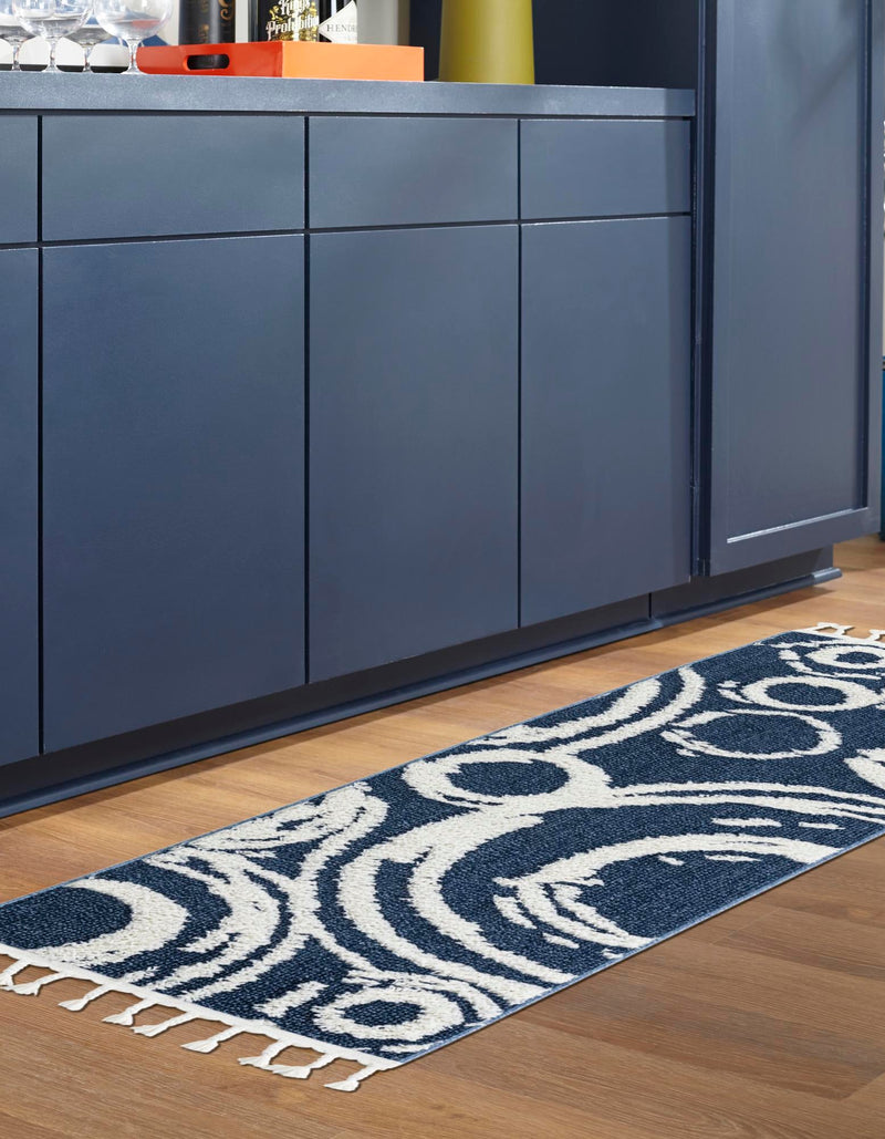 Sahara Chic Collection Area Rug - Nubia Runner Blue lifestyle 66