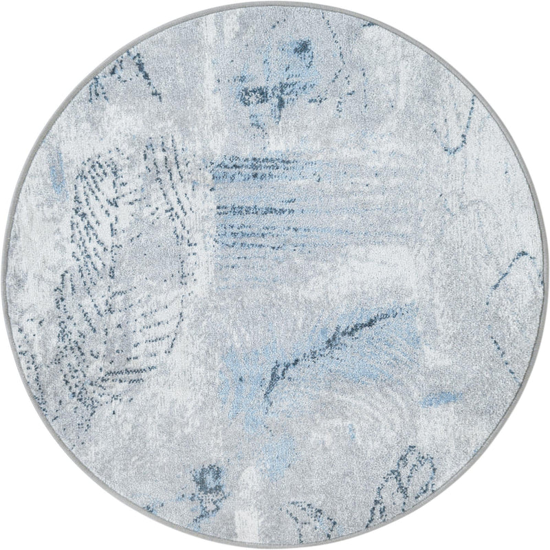Aegean Elegance Washables Collection Area Rug - Paros Round Ivory Gray lifestyle 17