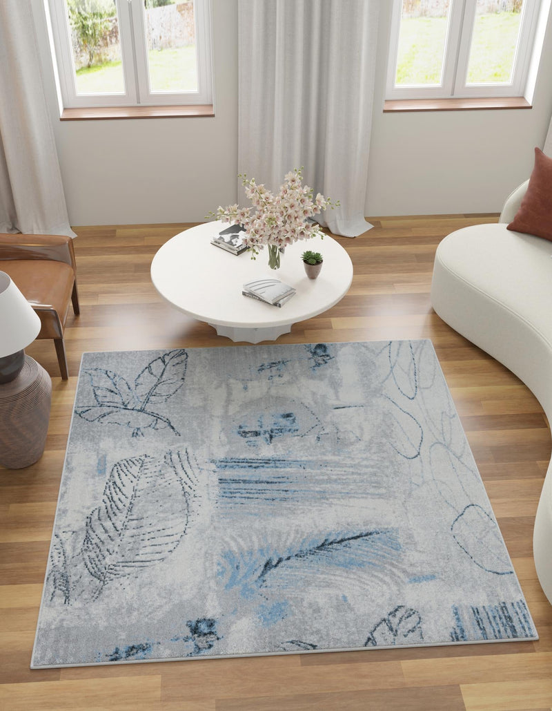 Aegean Elegance Washables Collection Area Rug - Paros Square Ivory Gray lifestyle 21
