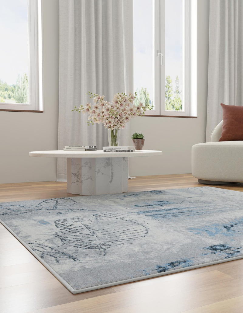 Aegean Elegance Washables Collection Area Rug - Paros Square Ivory Gray lifestyle 24