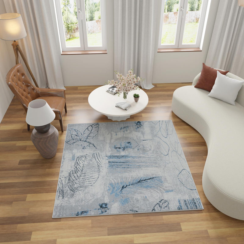 Aegean Elegance Washables Collection Area Rug - Paros Square Ivory Gray lifestyle 66
