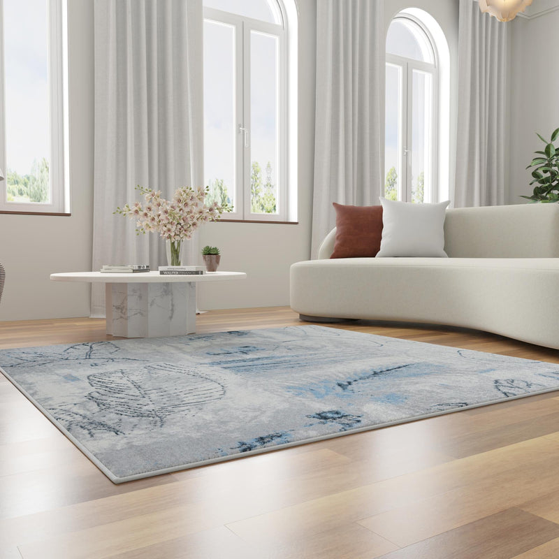 Aegean Elegance Washables Collection Area Rug - Paros Square Ivory Gray lifestyle 68