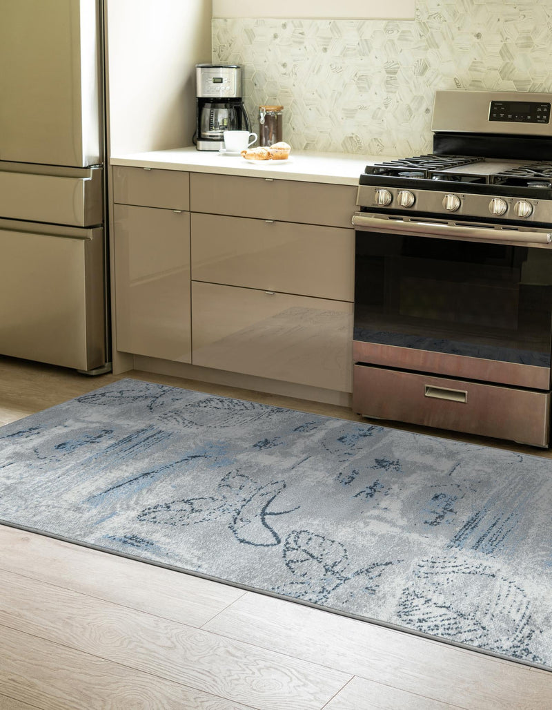 Aegean Elegance Washables Collection Area Rug - Paros Runner Ivory Gray lifestyle 31