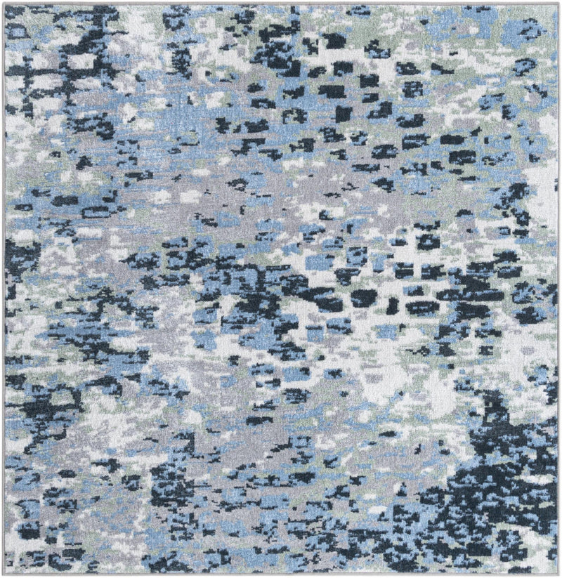 Aegean Elegance Washables Collection Area Rug - Andros Square Gray Navy Green lifestyle 18