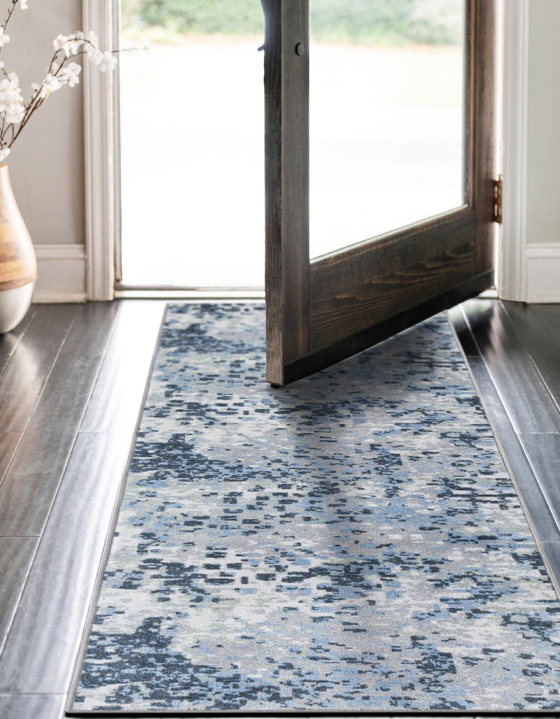 Aegean Elegance Washables Collection Area Rug - Andros Runner Gray Navy Green lifestyle 22