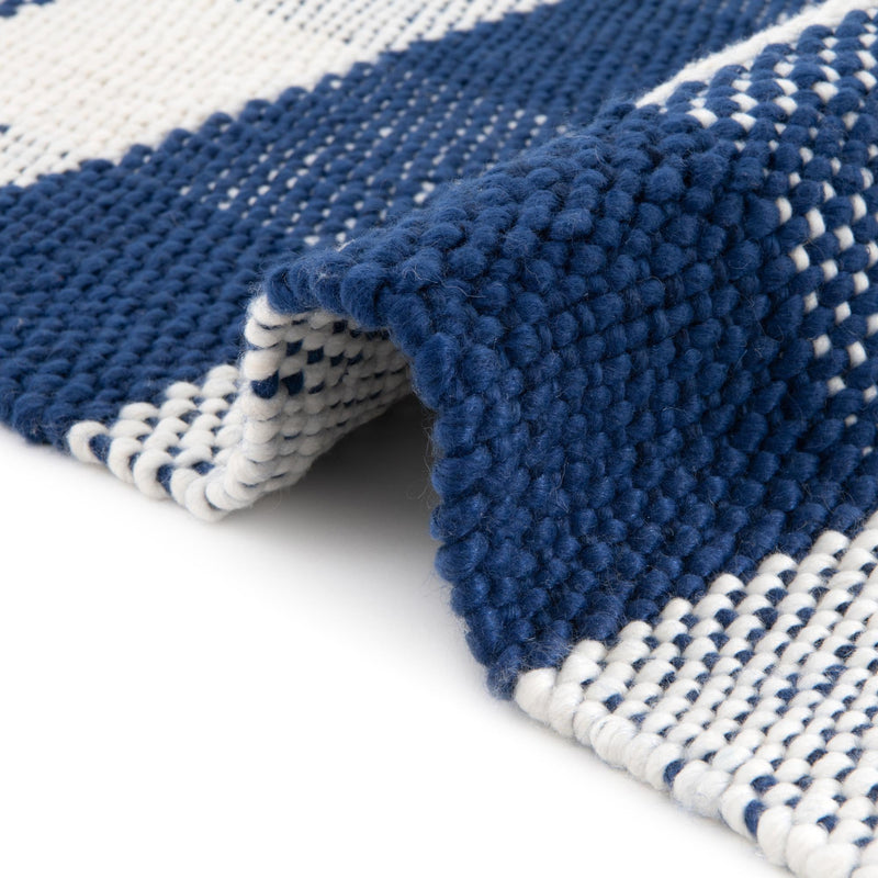 Sustainable Grid Indoor-Outdoor Oasis Collection Area Rug - Savannah Rectangle Navy Blue lifestyle 49