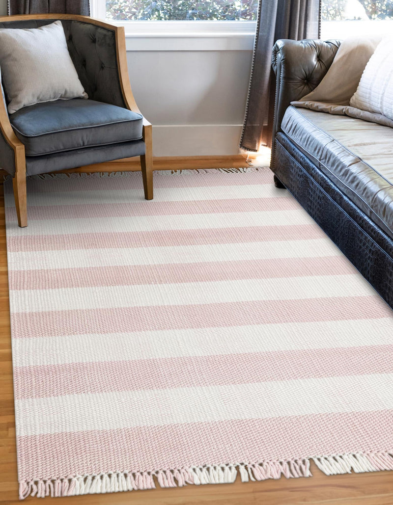 Sustainable Grid Indoor-Outdoor Oasis Collection Area Rug - Savannah Rectangle Pink lifestyle 20