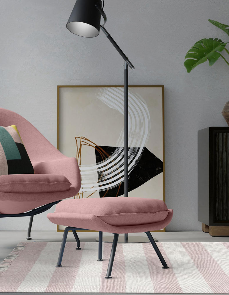 Sustainable Grid Indoor-Outdoor Oasis Collection Area Rug - Savannah Rectangle Pink lifestyle 26