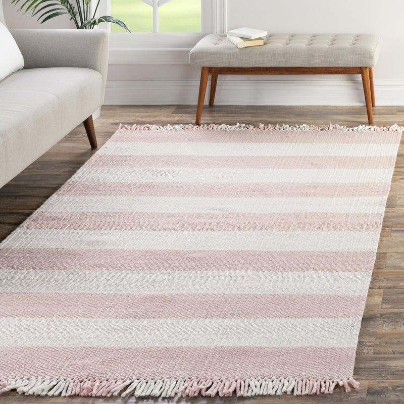 Sustainable Grid Indoor-Outdoor Oasis Collection Area Rug - Savannah Rectangle Pink lifestyle 65