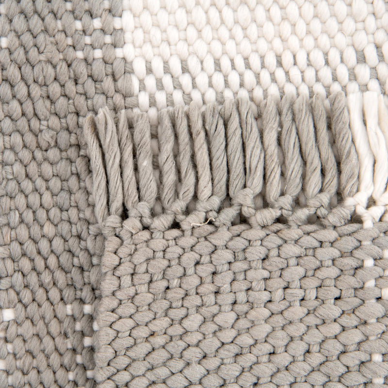 Sustainable Grid Indoor-Outdoor Oasis Collection Area Rug - Savannah Rectangle Gray lifestyle 48