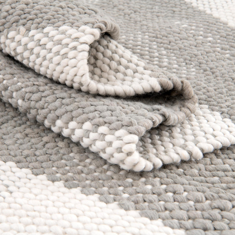 Sustainable Grid Indoor-Outdoor Oasis Collection Area Rug - Savannah Rectangle Gray lifestyle 60
