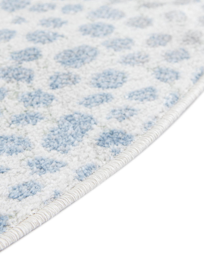 Aegean Elegance Washables Collection Area Rug - Mykonos Round Ivory Blue lifestyle 74