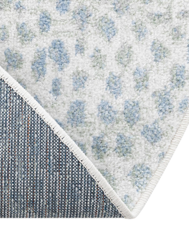 Aegean Elegance Washables Collection Area Rug - Mykonos Round Ivory Blue lifestyle 77