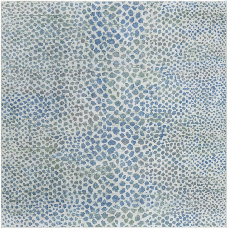 Aegean Elegance Washables Collection Area Rug - Mykonos Square Ivory Blue lifestyle 47