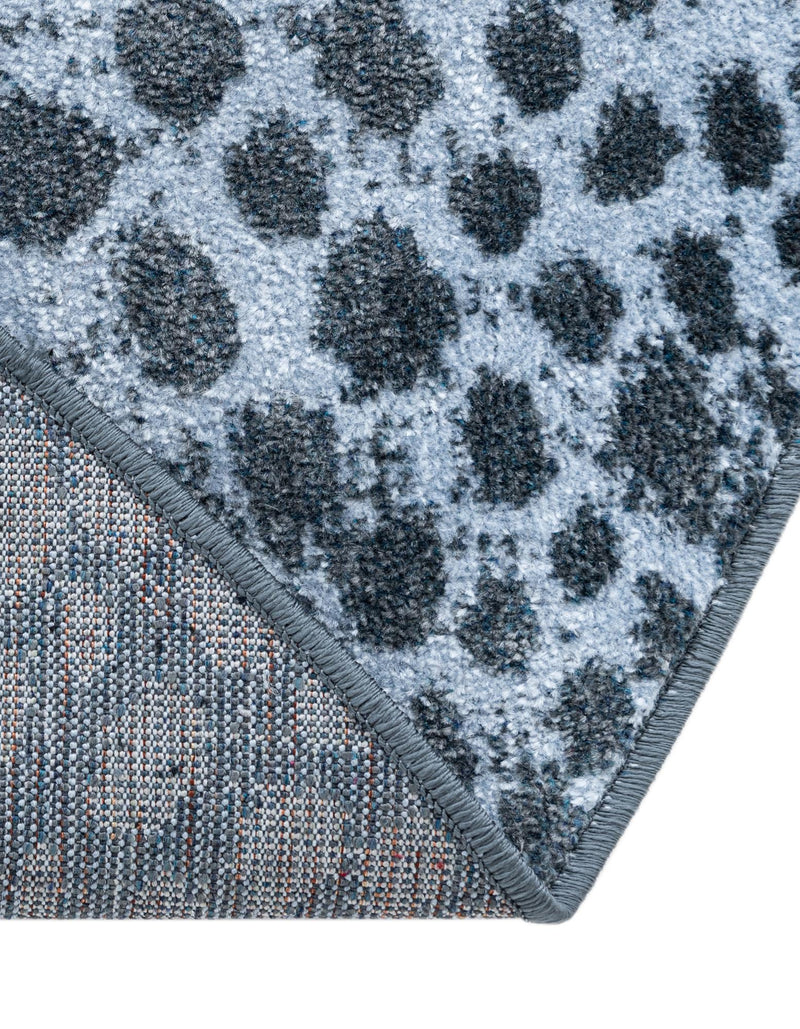 Aegean Elegance Washables Collection Area Rug - Mykonos Round Navy Blue lifestyle 93