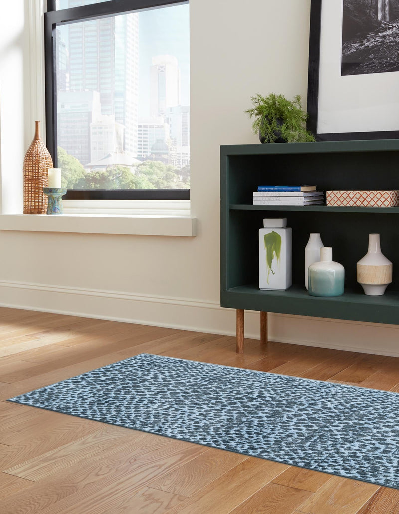 Aegean Elegance Washables Collection Area Rug - Mykonos Runner Navy Blue lifestyle 67