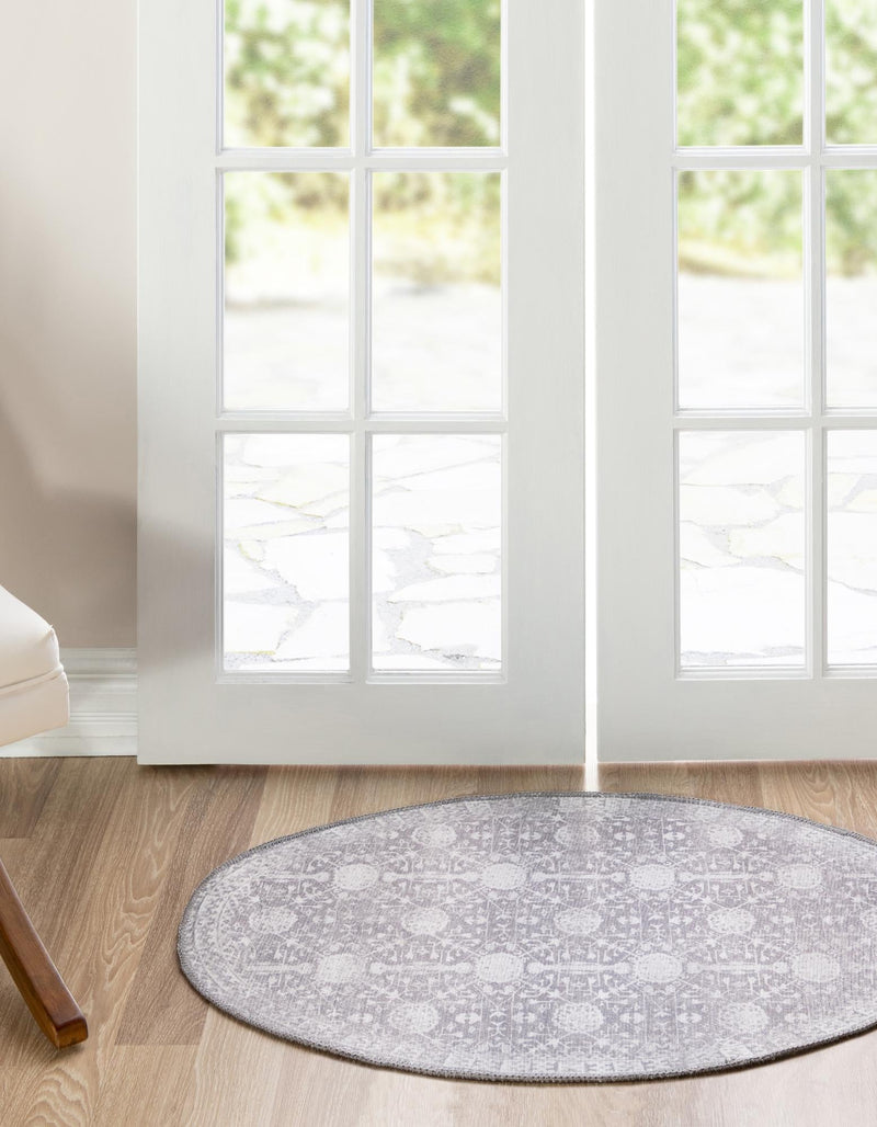 Heritage Elegance Collection Area Rug - Chatsworth Oval Gray lifestyle 53