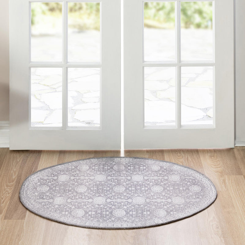 Heritage Elegance Collection Area Rug - Chatsworth Oval Gray lifestyle 93
